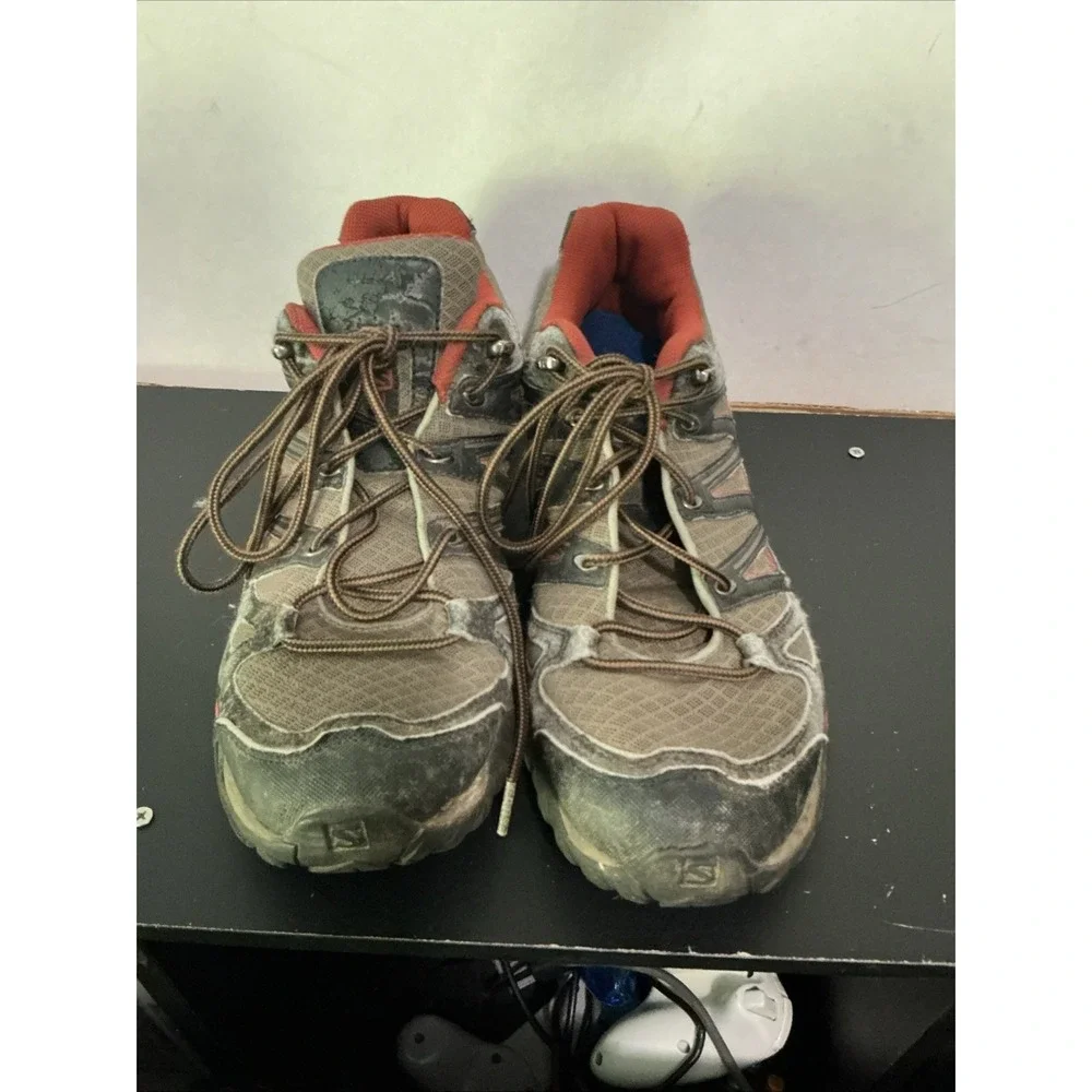 Salomon Hiking Shoes Men's Size 12 Performance Walking Brown WEAR
